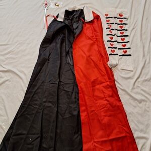 Queen Hearts Red and Black Cape with Heart Patterned Socks